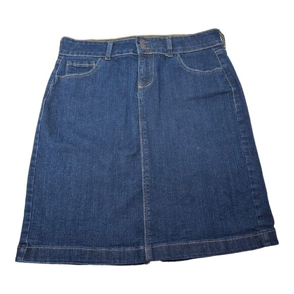 Old Navy Denim Skirt Womens Size 6 Blue Pockets Stretch Casual Office School - Picture 1 of 14